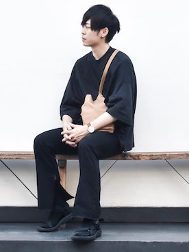 「apres jour（アプレジュール）のアイテム（パンツ）」を使った、ゆうげんさん（メンズ・174cm）の夏コーディネート