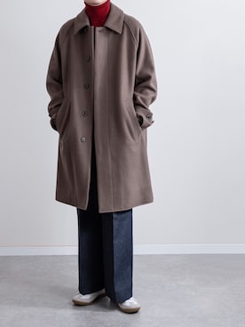 「JOHN LAWRENCE SULLIVAN（ジョンローレンスサリバン）のRIGID DENIM WIDE PANTS（デニムパンツ）」を使った、ゆうげんさん（メンズ・174cm）の冬コーディネート