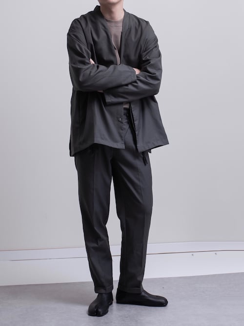 LEFLAH ノーカラージャケット　Lサイズ セットアップ対応】Light Tweed ノーカラー ジャケット （ノー