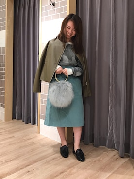 「Te chichi（テチチ）のアイテム（ライダースジャケット）」を使った、Haruさん（レディース・144cm）の秋コーディネート