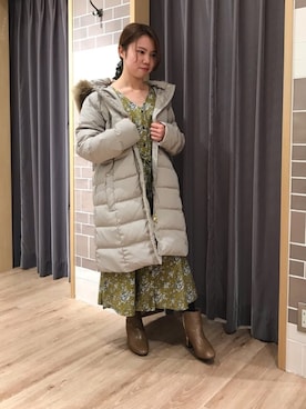 「Te chichi（テチチ）のアイテム（ダウンジャケット/コート）」を使った、Haruさん（レディース・144cm）の冬コーディネート