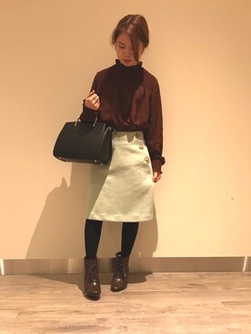 「マリンコーデ」｜「アイテム（ブーツ）」を使った、Haruさん（レディース・144cm）の冬コーディネート