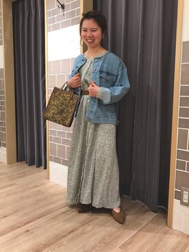 「Te chichi（テチチ）のアイテム（デニムジャケット）」を使った、Haruさん（レディース・144cm）の春コーディネート