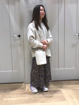 「キャンバスシューズ」｜Haruさん（レディース・144cm）の春コーディネート