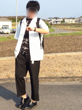 「Dr. Martens（ドクターマーチン）のDr.Martens (ドクターマーチン)/1461 3EYE GIBSON SHOES（その他シューズ）」を使った、けいさん（メンズ・171cm）の春コーディネート