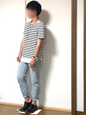 「Dr. Martens（ドクターマーチン）のDr.Martens (ドクターマーチン)/1461 3EYE GIBSON SHOES（その他シューズ）」を使った、けいさん（メンズ・171cm）の夏コーディネート