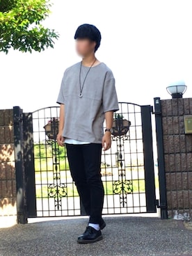 「Dr. Martens（ドクターマーチン）のDr.Martens (ドクターマーチン)/1461 3EYE GIBSON SHOES（その他シューズ）」を使った、けいさん（メンズ・171cm）の夏コーディネート