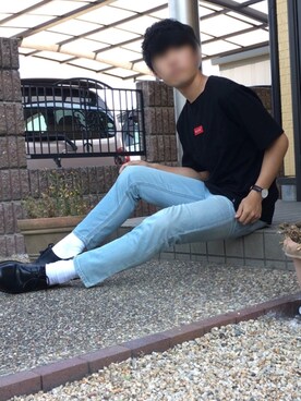 「Dr. Martens（ドクターマーチン）のDr.Martens (ドクターマーチン)/1461 3EYE GIBSON SHOES（その他シューズ）」を使った、けいさん（メンズ・171cm）の夏コーディネート