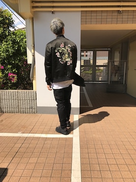 「mode」｜「アイテム（ブルゾン）」を使った、Seiken Iwataさん（メンズ・172cm）の春コーディネート