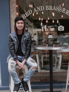 「PULL&BEAR（プルアンドベア）のアイテム（デニムジャケット）」を使った、fathonmさん（メンズ・175cm）の夏コーディネート