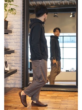 「アイテム（ドレスシューズ）」を使った、MURAさん（メンズ・171cm）の春コーディネート