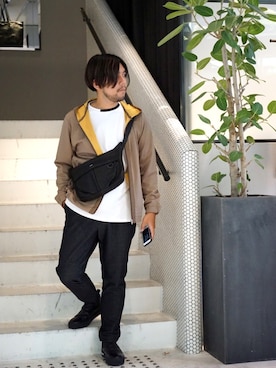 「DECADE（ディケイド）のアイテム（バッグ）」を使った、MURAさん（メンズ・171cm）の秋コーディネート