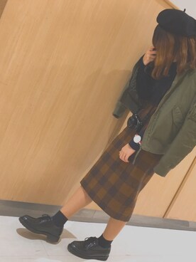 「カメラ女子」｜「アイテム（腕時計）」を使った、miさん（レディース・153cm）の冬コーディネート