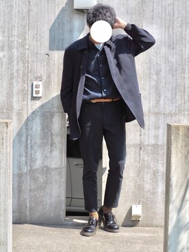 「Lui's（ルイス）のナローベルト（ベルト）」を使った、”ぽんた”さん（メンズ・173cm）の春コーディネート