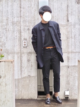 「Lui's（ルイス）のナローベルト（ベルト）」を使った、”ぽんた”さん（メンズ・173cm）の春コーディネート