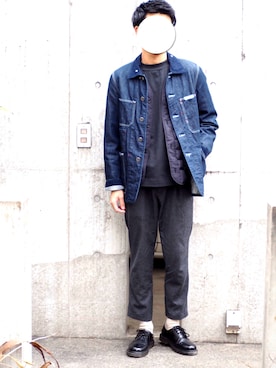 「Dr. Martens（ドクターマーチン）のDr.Martens (ドクターマーチン)/1461 3EYE GIBSON SHOES（その他シューズ）」を使った、”ぽんた”さん（メンズ・173cm）の秋コーディネート