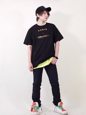 「メゾンマルジェラ」｜「アイテム（帽子）」を使った、服西さん（メンズ・173cm）の夏コーディネート