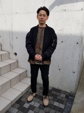 「HARE（ハレ）のアイテム（MA-1）」を使った、teruhisa1986さん（メンズ・164cm）の冬コーディネート