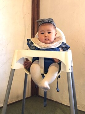 「アイテム（ロンパース）」を使った、eiさん（キッズ・70cm）の冬コーディネート