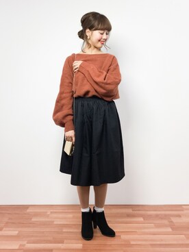 内山陽菜さん(レディース・149cm)の冬コーディネート