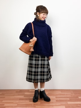 内山陽菜さん(レディース・149cm)の冬コーディネート