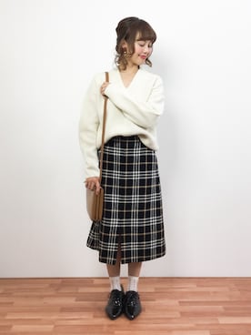 内山陽菜さん(レディース・149cm)の冬コーディネート