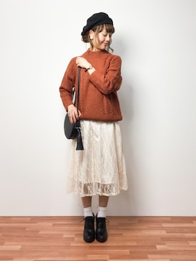 内山陽菜さん（レディース・149cm）の冬コーディネート