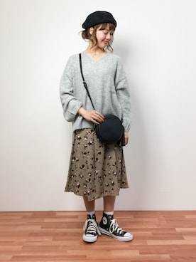 内山陽菜さん（レディース・149cm）の冬コーディネート