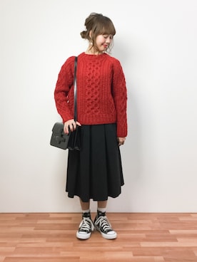 内山陽菜さん(レディース・149cm)の冬コーディネート