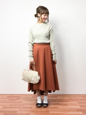「LAPUIS（ラピュイ）のアイテム（バッグ）」を使った、内山陽菜さん（レディース・149cm）の冬コーディネート