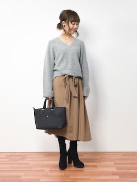 内山陽菜さん(レディース・149cm)の冬コーディネート