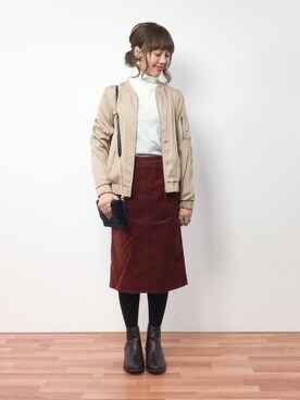 内山陽菜さん（レディース・149cm）の冬コーディネート