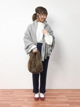 内山陽菜さん（レディース・149cm）の冬コーディネート