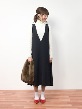 内山陽菜さん（レディース・149cm）の冬コーディネート