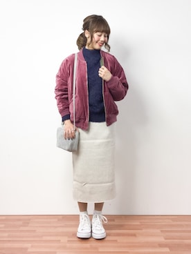 内山陽菜さん(レディース・149cm)の冬コーディネート