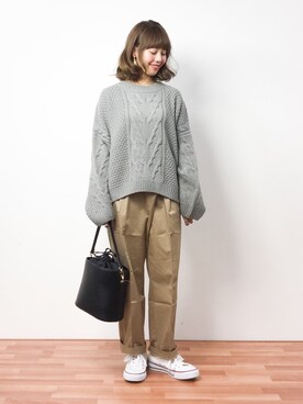 内山陽菜さん(レディース・149cm)の冬コーディネート