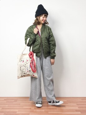 内山陽菜さん(レディース・149cm)の冬コーディネート