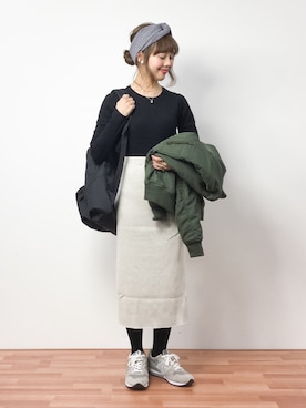 内山陽菜さん（レディース・149cm）の冬コーディネート