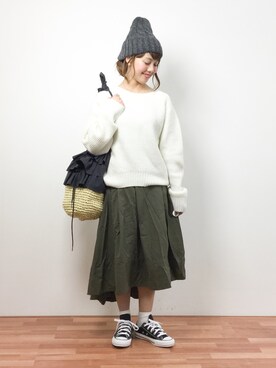 内山陽菜さん(レディース・149cm)の冬コーディネート