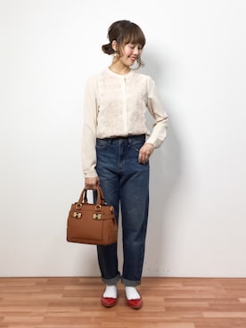 内山陽菜さん（レディース・149cm）の冬コーディネート