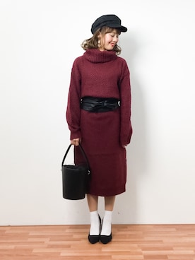 内山陽菜さん（レディース・149cm）の冬コーディネート