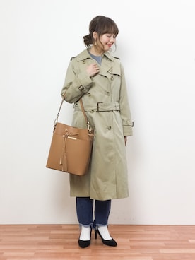 「JOURNAL STANDARD relume（ジャーナルスタンダード　レリューム）のアイテム（トレンチコート）」を使った、内山陽菜さん（レディース・149cm）の春コーディネート