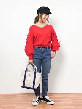 内山陽菜さん（レディース・149cm）の春コーディネート