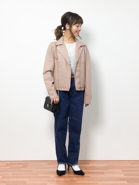 「SPINNS（スピンズ）のアイテム（その他アウター）」を使った、内山陽菜さん（レディース・149cm）の春コーディネート