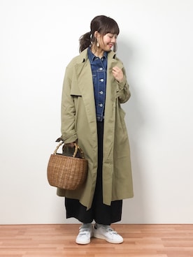 「haco!（ハコ）のアイテム（トレンチコート）」を使った、内山陽菜さん（レディース・149cm）の春コーディネート