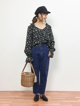 「Another Edition（アナザーエディション）のアイテム（帽子）」を使った、内山陽菜さん（レディース・149cm）の春コーディネート
