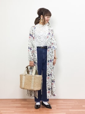 「one after another NICE CLAUP（ワンアフターアナザーナイスクラップ）のアイテム（パンプス）」を使った、内山陽菜さん（レディース・149cm）の春コーディネート