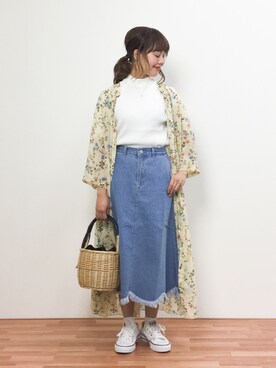 スカートを使った 花柄ｶﾞｳﾝ の人気ファッションコーディネート ユーザー ショップスタッフ 身長 141cm 150cm Wear