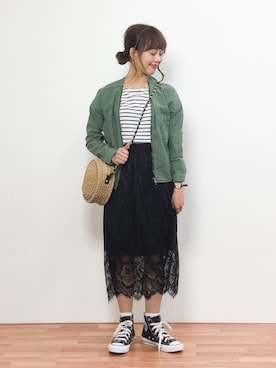 内山陽菜さん(レディース・149cm)の春コーディネート