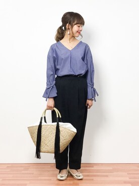 「CLEARIMPRESSION （クリアインプレッション）のアイテム」を使った、内山陽菜さん（レディース・149cm）の春コーディネート
